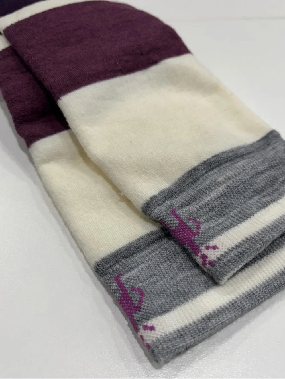 Smartwool Women's Large Snowboard OTC Socks Targeted Cushion White Purple NWT